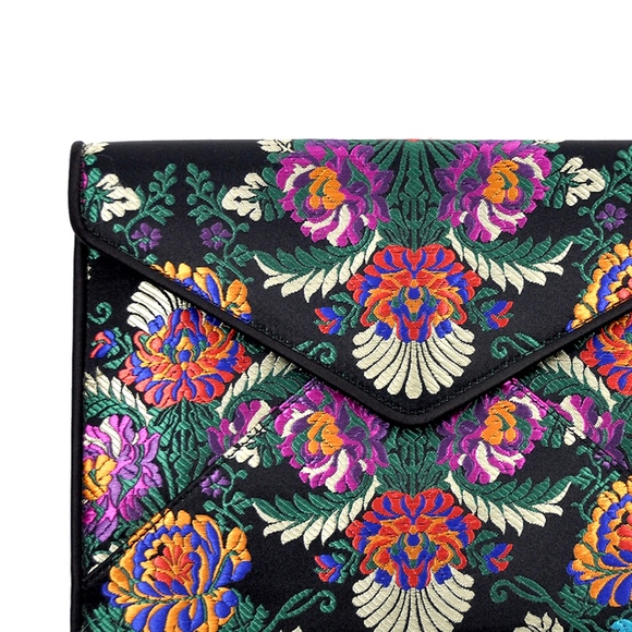 Rebecca Minkoff Handbags - REBECCA MINKOFF Leo Satin Floral Clutch NWT